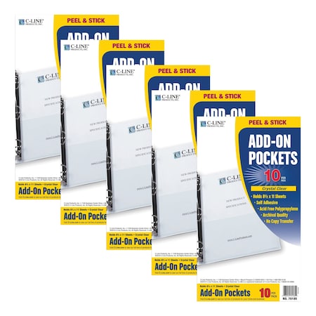C-Line Products Add-On Filing Pocket, 8-3/4in. x 5-1/8in., 50PK 70185